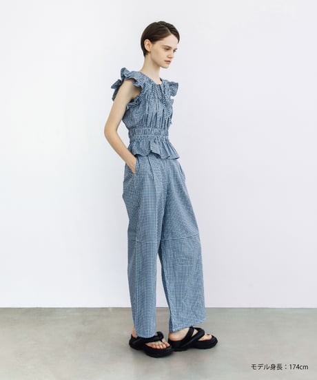チェックTOPS＆チェックワイドパンツ【WCJ-PP-144BLU/WCJ-PP-132BLU】