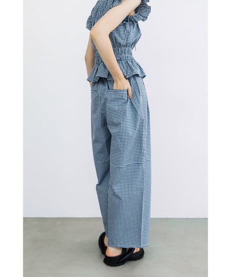 チェックTOPS＆チェックワイドパンツ【WCJ-PP-144BLU/WCJ-PP-132BLU】
