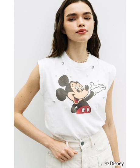 Disney / ビジューノースリーブTEE【WCJ-NA-063WHT】※8月上旬～中旬発売予定