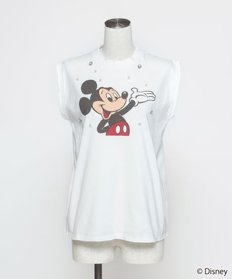Disney / ビジューノースリーブTEE【WCJ-NA-063WHT】※8月上旬～中旬発売予定