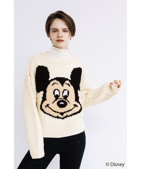 Disney / Face knit pullover【WCJ-TD-048IVO】※11月上旬発売予定