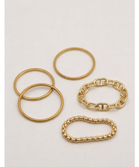 《9/22(火)まで｜12/中旬〜入荷》【 CHIGNO】[0066-782SH] 5ﾚｲﾔｰｽﾃﾝﾚｽﾘﾝｸﾞｾｯﾄ