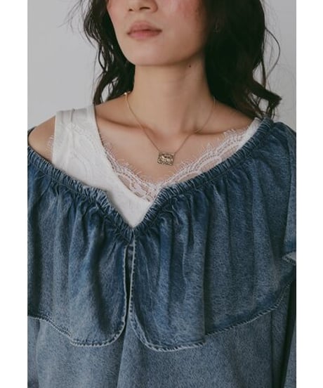 《9/22(火)まで｜12/上旬〜入荷》【 CHIGNO】[1566-689BL] ｵｰﾊﾞｰﾌﾘﾙﾃﾞﾆﾑBL
