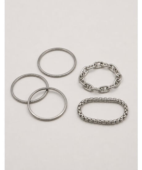 《9/22(火)まで｜12/中旬〜入荷》【 CHIGNO】[0066-782SH] 5ﾚｲﾔｰｽﾃﾝﾚｽﾘﾝｸﾞｾｯﾄ