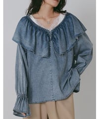 《9/22(火)まで｜12/上旬〜入荷》【 CHIGNO】[1566-689BL] ｵｰﾊﾞｰﾌﾘﾙﾃﾞﾆﾑBL