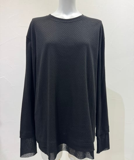 《 予約〆切11/23まで》2月中旬〜2月下旬 【CYAN TOKYO 】モザイクジャガードL/S TOPS