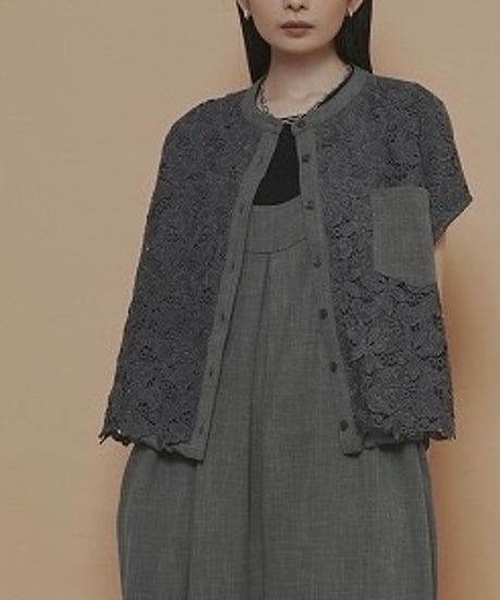 《 予約〆切11/23まで》3月中旬〜3月下旬 【CYAN TOKYO 】カットレースコンビフレンチシャツ