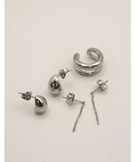 《9/23(水)18:00まで｜12/中旬〜入荷》【 CHIGNON 】[0066-777SH] ｽﾃﾝﾚｽﾋﾟｱｽ&ｲﾔｶﾌｾｯﾄ