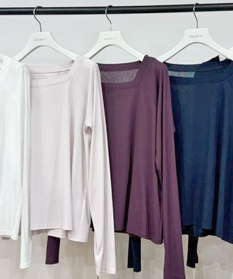2月初旬頃入荷予定【 PRIORITY 】- P71142TW  - スクエアネックシアーロンT