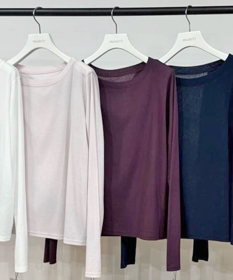 2月初旬頃入荷予定【 PRIORITY 】-P71141TW   - ボートネックシアーロンT
