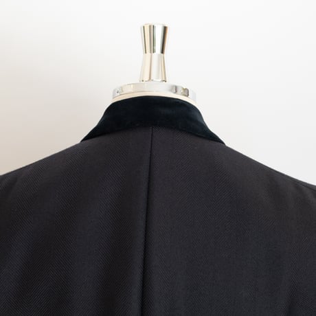 Chesterfield Coat / Navy Herringbone