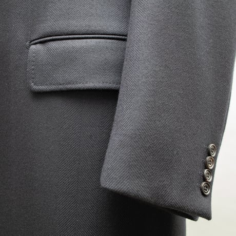 Chesterfield Coat / Navy Herringbone