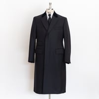 Chesterfield Coat / Navy Herringbone