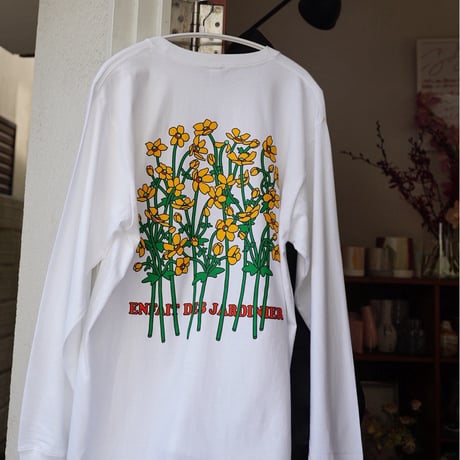 【実は庭師×gui flower】コラボロングTシャツ（white）受注生産枠＊11月下旬発送
