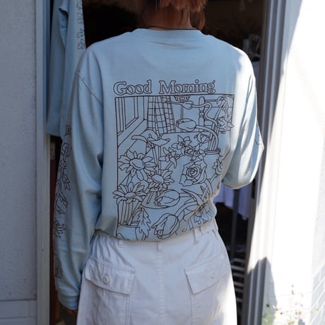 【実は庭師×gui flower】コラボロングTシャツ（shallow green）受注生産枠＊11月下旬発送