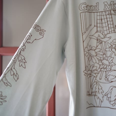 【実は庭師×gui flower】コラボロングTシャツ（shallow green）受注生産枠＊11月下旬発送