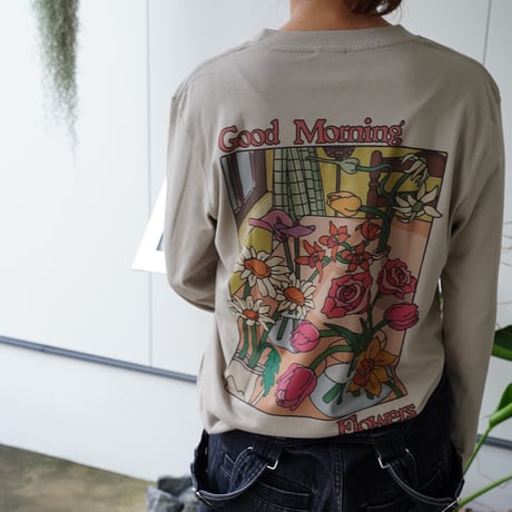 【実は庭師×gui flower】コラボロングTシャツ（beige）受注生産枠＊11月下旬発送