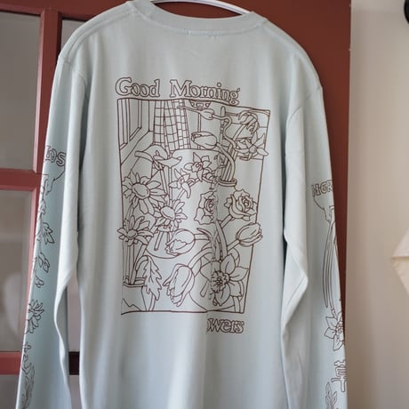 【実は庭師×gui flower】コラボロングTシャツ（shallow green）受注生産枠＊11月下旬発送