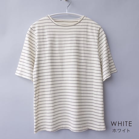【SISIA】タッサースパンシルク ボーダーＴシャツ