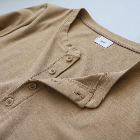 【sof.】シルクノイルヘンリーネックT