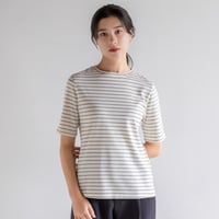 【SISIA】タッサースパンシルク ボーダーＴシャツ