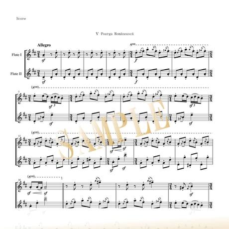 【Flute Duo】ルーマニア民俗舞曲 Sz.56｜全6曲 / バルトーク