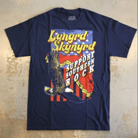 レイナード スキナード・サポート サザーン ロック Tシャツ (ネイビー)