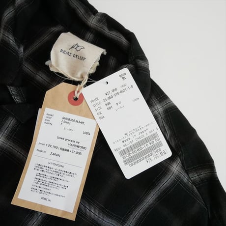 2025SS・人気完売品 未使用 L'Appartement別注 REMI RELIEF CHECK 2 WAY SHIRT 25050570003110 2608-0949