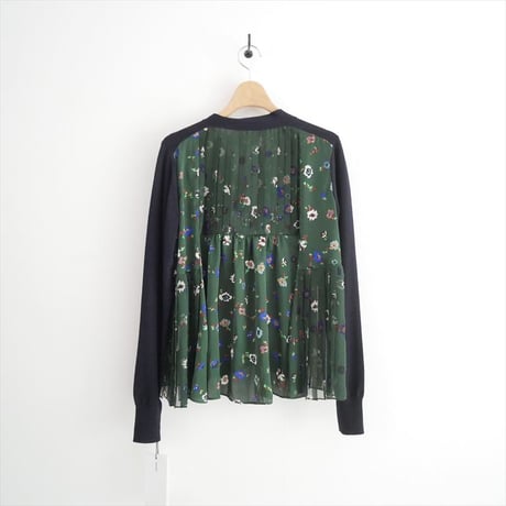 2026 未使用 sacai Floral Print x Cotton Knit Cardigan 26-08388 2607-1098