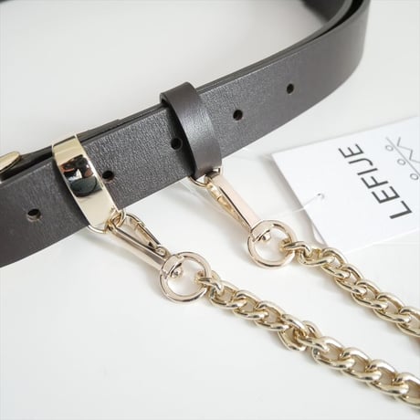 2026SS今季・人気完売品 AP STUDIO別注 LEFIJE 2way chain leather belt 26099587000210 2607-0197