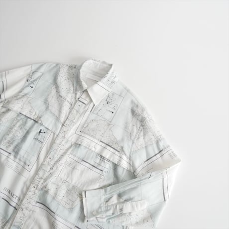 ASEEDONCLOUD Hiraeth map print shirt 222601 2606-2108