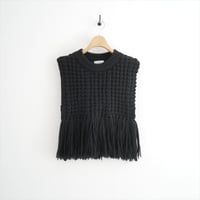 HYKE / WAFFLE KNIT SWEATER TOP WITH FRINGE / 11373 2602-0943