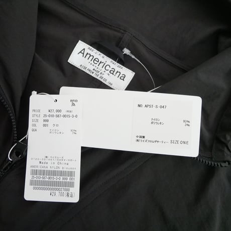2025AW・人気完売品 未使用 AP STUDIO別注 AMERICANA NYLON blouson 25010587001530 2609-0979
