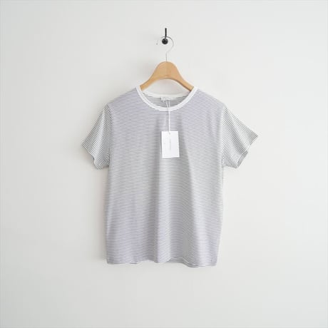 2026SS今季 未使用 handvaerk 60/2 クルーネック半袖Tシャツ STRIPE 2607-0437