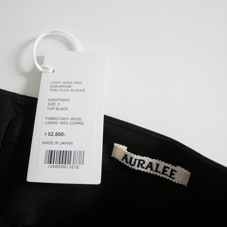 2026 未使用 AURALEE LIGHT WOOL MAX GABARDINE TWO-TUCK SLACKS A26SP09MG 2608-0495
