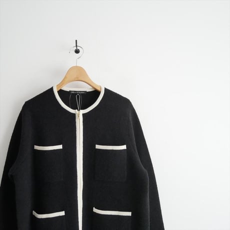2025AW 未使用 23区 【洗える】ミニブークレニット バイカラー ジャケット KRWOGA0360 2610-0606