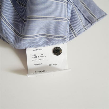 2026・人気完売品 OVERCOAT Wool Shirt in Blue Stripe S26T01-NKST 2607-0377