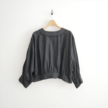 2025AW 未使用 TOUJOURS cotton*silk faille cloth collared bolero blouse MM43VS01 2606-0368