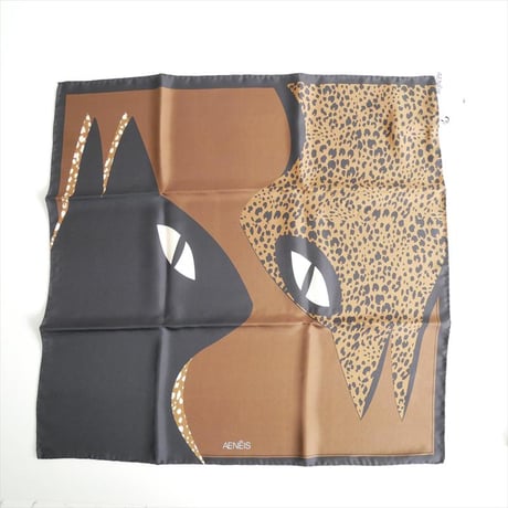継続販売品 未使用 JOURNAL STANDARD L'ESSAGE購入品 AENEIS ECLIPSE ANIMAL Silk Scarf 68-EBANO スカーフ 2610-0910