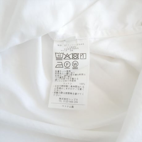 継続販売品 SHIPS 〈洗濯機可能〉ピン オックス 刺繍 シャツ 311-11-2048 2608-0327