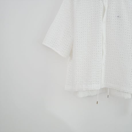 2026SS 未使用 SPICK&SPAN カットワークエンブロイダリーハーフスリーブシャツ 26050200305020 2608-1265