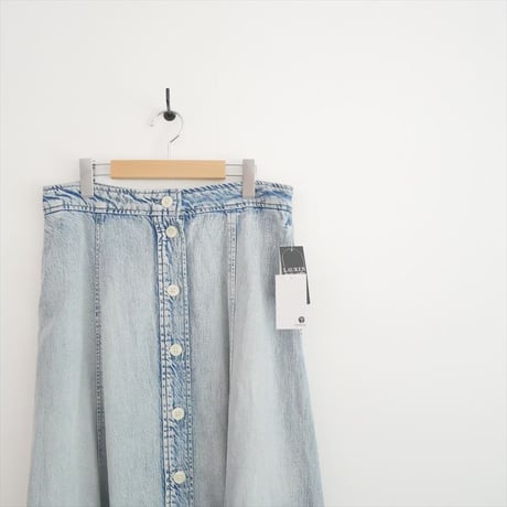 2026SS 未使用 LAUREN RALPH LAUREN ボタンフロント デニム ミディ スカート WMLRSKTS6H20310 2608-1079
