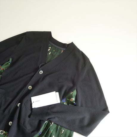 2026 未使用 sacai Floral Print x Cotton Knit Cardigan 26-08388 2607-1098