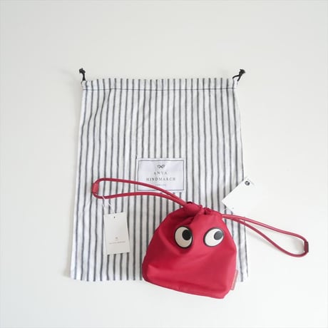 継続販売品・人気完売色 未使用 UNITED ARROWS別注 ANYA HINDMARCH EYES ドローストリング ポーチ 17324999223 2607-1181