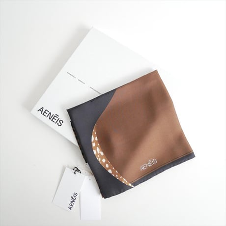 継続販売品 未使用 JOURNAL STANDARD L'ESSAGE購入品 AENEIS ECLIPSE ANIMAL Silk Scarf 68-EBANO スカーフ 2610-0910