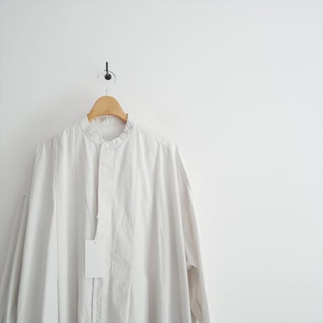 2025AW 未使用 TOUJOURS garment dye organic cotton poplin front wide tuck shirt dress 2605-1355
