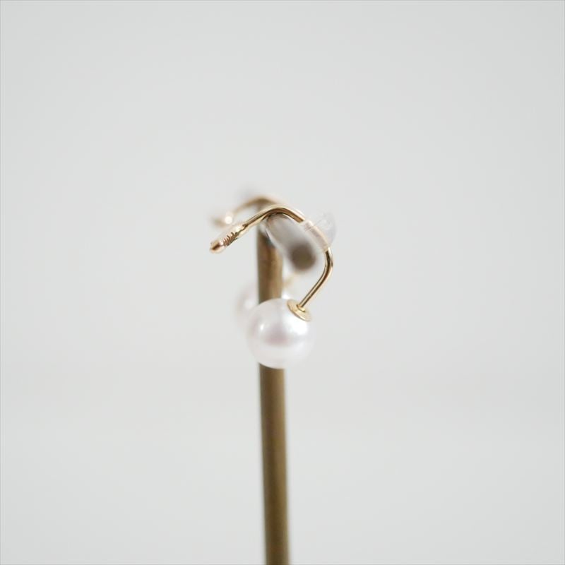 継続販売品 Hirotaka ショートバー ダイヤモンド ピアス / アコヤ