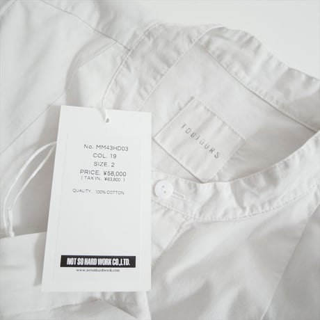 2025AW 未使用 TOUJOURS garment dye organic cotton poplin front wide tuck shirt dress 2605-1355