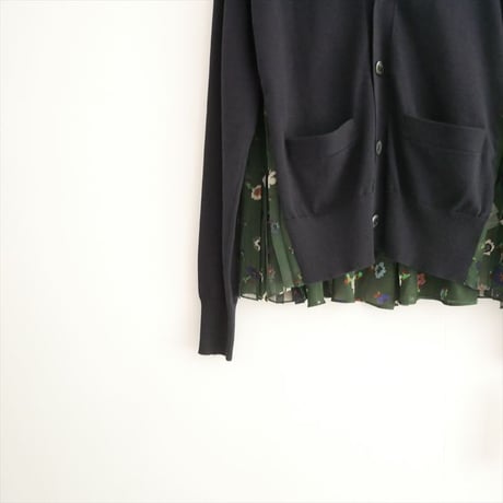 2026 未使用 sacai Floral Print x Cotton Knit Cardigan 26-08388 2607-1098