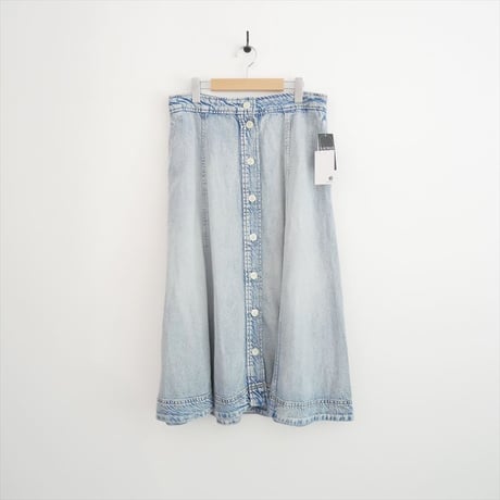 2026SS 未使用 LAUREN RALPH LAUREN ボタンフロント デニム ミディ スカート WMLRSKTS6H20310 2608-1079